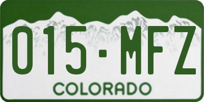CO license plate 015MFZ
