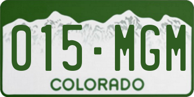 CO license plate 015MGM