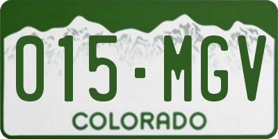 CO license plate 015MGV