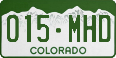 CO license plate 015MHD