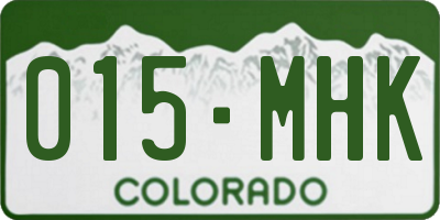 CO license plate 015MHK