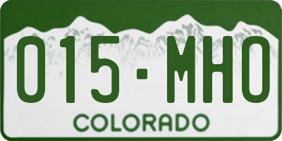 CO license plate 015MHO