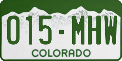 CO license plate 015MHW