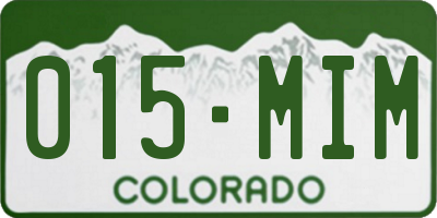 CO license plate 015MIM