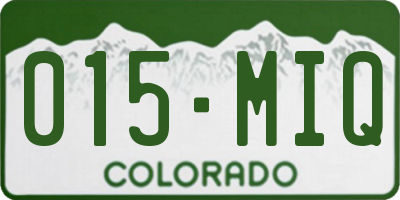 CO license plate 015MIQ