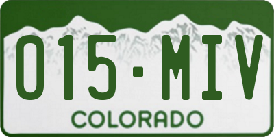 CO license plate 015MIV