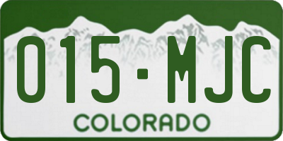 CO license plate 015MJC