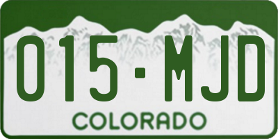 CO license plate 015MJD