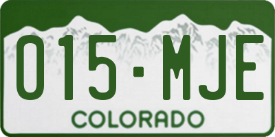 CO license plate 015MJE