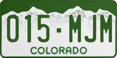 CO license plate 015MJM