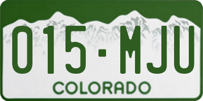 CO license plate 015MJU