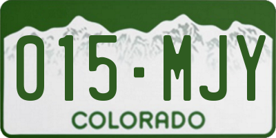 CO license plate 015MJY