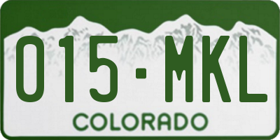 CO license plate 015MKL