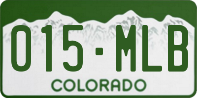 CO license plate 015MLB