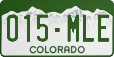 CO license plate 015MLE