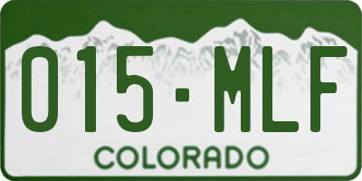 CO license plate 015MLF
