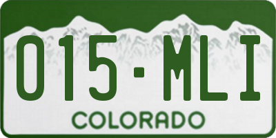 CO license plate 015MLI
