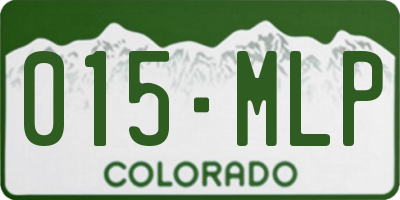 CO license plate 015MLP