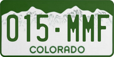 CO license plate 015MMF