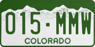 CO license plate 015MMW