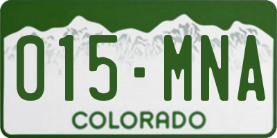 CO license plate 015MNA