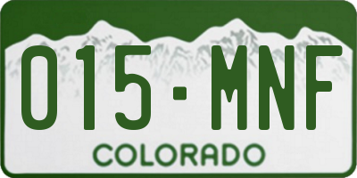 CO license plate 015MNF