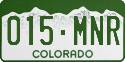 CO license plate 015MNR