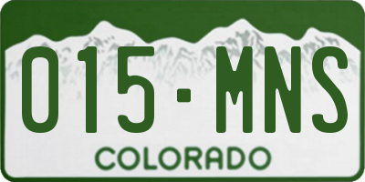 CO license plate 015MNS