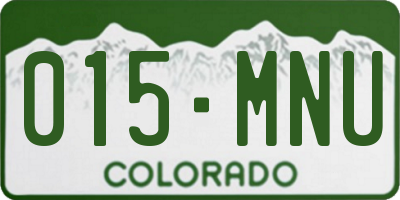 CO license plate 015MNU