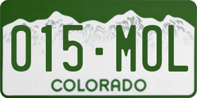 CO license plate 015MOL