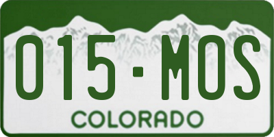 CO license plate 015MOS