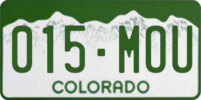 CO license plate 015MOU