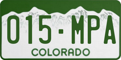 CO license plate 015MPA