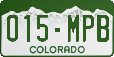 CO license plate 015MPB
