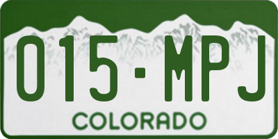 CO license plate 015MPJ