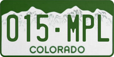 CO license plate 015MPL
