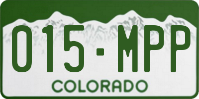 CO license plate 015MPP
