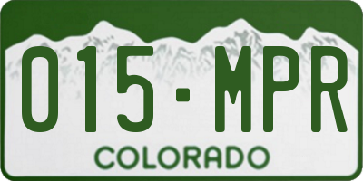 CO license plate 015MPR