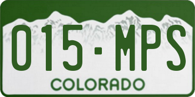 CO license plate 015MPS