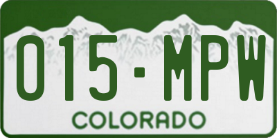 CO license plate 015MPW