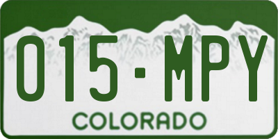 CO license plate 015MPY