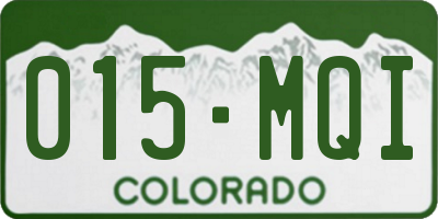 CO license plate 015MQI