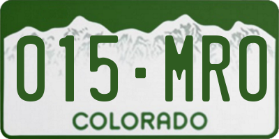 CO license plate 015MRO