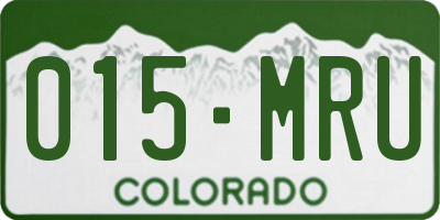 CO license plate 015MRU