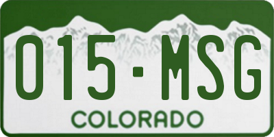 CO license plate 015MSG