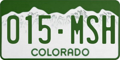 CO license plate 015MSH