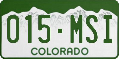 CO license plate 015MSI