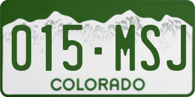 CO license plate 015MSJ