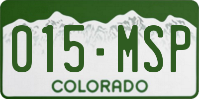 CO license plate 015MSP