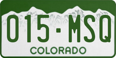 CO license plate 015MSQ